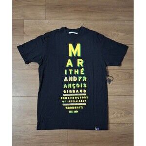 Vintage Y2K Marithe + Francois Girbaud Logo Print T-shirt Men's Large Black Neon
